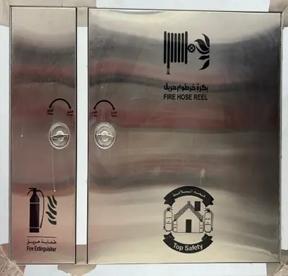 صندوق طفاية حريق 6 كجم استلس داخلي 60*30*23 وجه زجاج