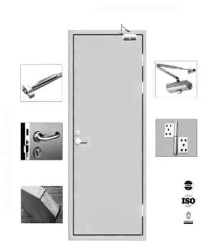 باب طواريء وطني 205*90*20 مقاوم للحريق 90M ROCKDOOR( باب يسار مقاسات خاصة)