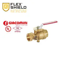 NH / UL-FM Brass Ball ماركة ULFM 1 بكرة محبس  Valve Steel Lever handle Female NPT x Female NPT